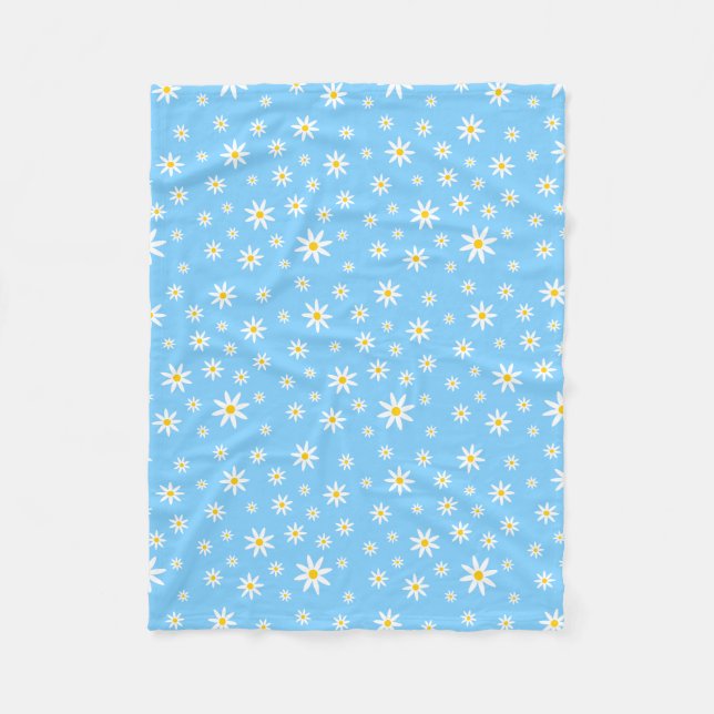 Blue Daisy Fleece Blanket (Front)