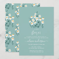 Blue daisy floral elegant beautiful baby shower in