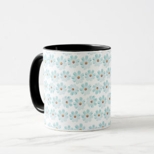 Blue Daisy Floral Pattern Mug