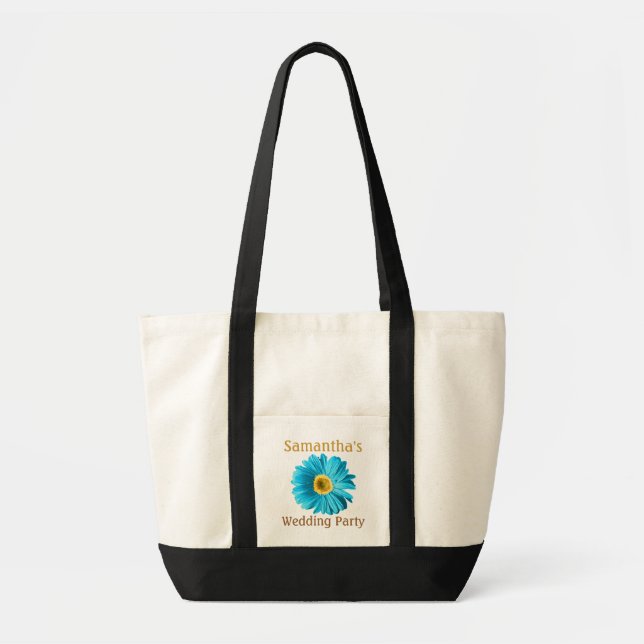Blue Daisy Flower Customisable Tote Bag (Front)