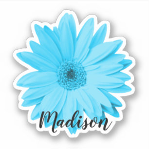 Blue Daisy Flower Name Sticker