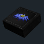 Blue Daisy Gerbera Flower on a Black background Gift Box<br><div class="desc">Pretty blue gerbera daisy flower on a black background.  This flower has a soft yellow centre and is surrounded by pretty blue petals. This floral themed image suits gardeners and florists and flower lovers.</div>