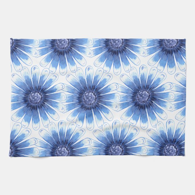 Blue Daisy Kitchen Towels (Horizontal)