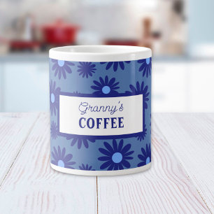 Blue Daisy Large Coffee Mug