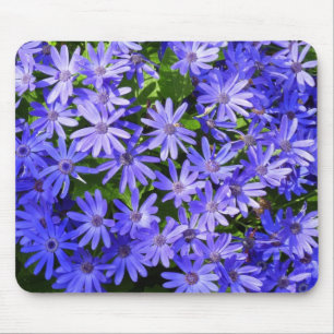 Blue Daisy-like Flowers Nature Photography Mouse Mat