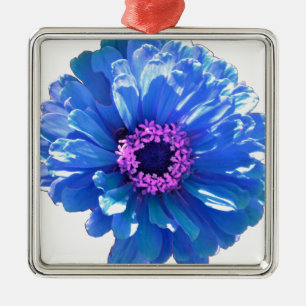 Blue Daisy Metal Tree Decoration
