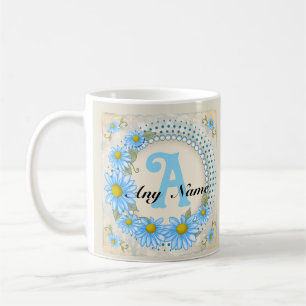 Blue Daisy Monogram mug