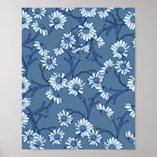 Blue Daisy Poster