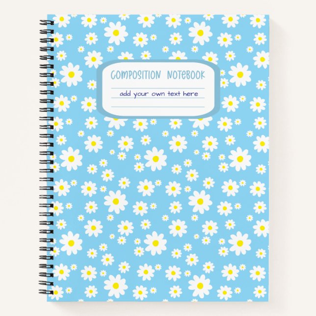 Blue Daisy Print Composition Notebook (Front)