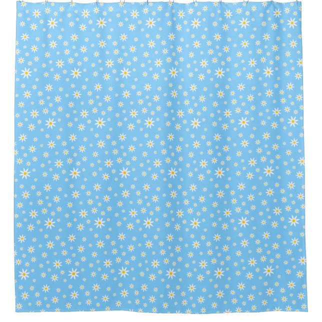 Blue Daisy Shower Curtain (Front)