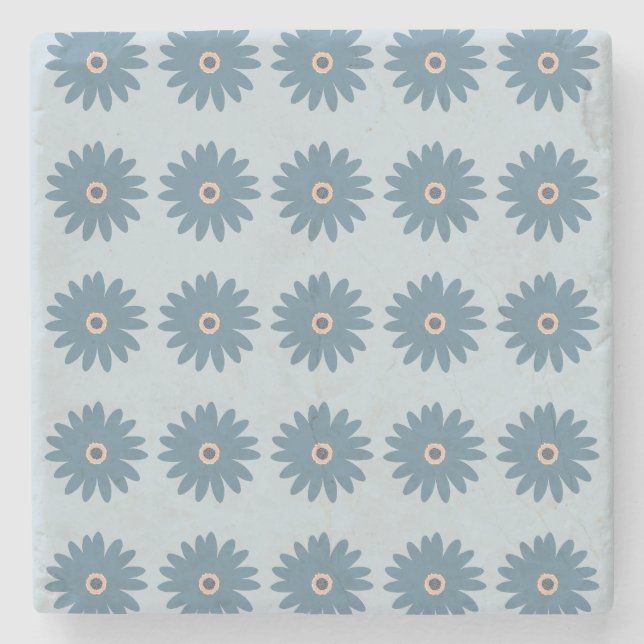 Blue Daisy Stone Coaster (Front)