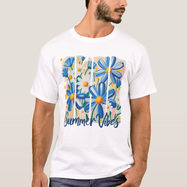 Blue Daisy   T-Shirt (Front)