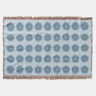 Blue Daisy Throw Blanket