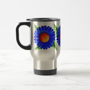 Blue Daisy Travel Mug