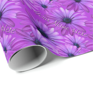 Blue Daisy Wrapping Paper Personalised Gift Paper