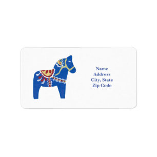 Blue Dala Horse Address Labels