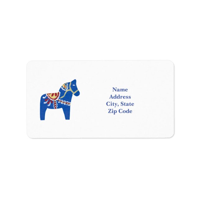 Blue Dala Horse Address Labels (Front)