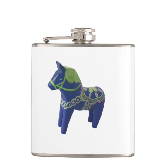 Blue Dala Horse flask (Front)