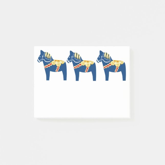 Blue Dala Horse Post it Notes (Front)