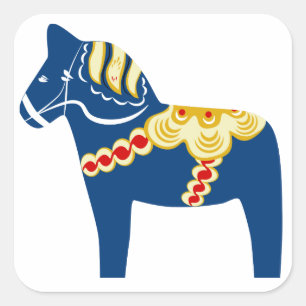 Blue Dala Horse Sticker