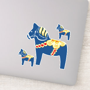 Blue Dala Horse Stickers