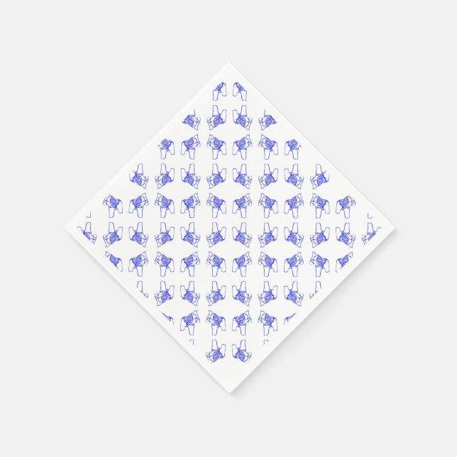 Blue Dala Horses Napkin (Corner)