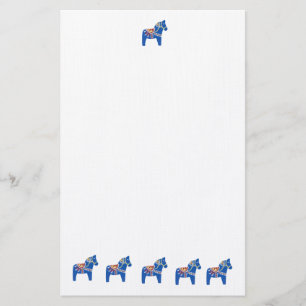 Blue Dala Horses Stationery