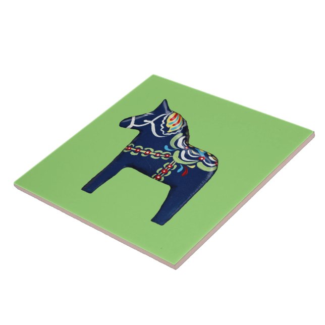 Blue Dala Horses Tile (Side)