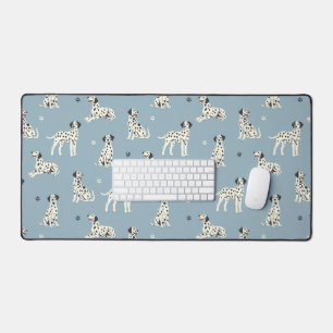 Blue Dalmatian dog pattern cute desk mat