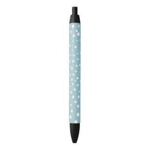 Blue Dalmatian Spots, Dalmatian Dots, Dotted Print Black Ink Pen