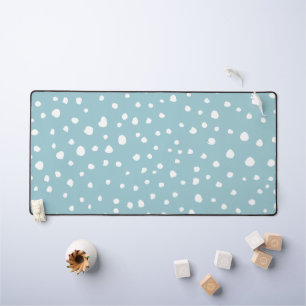 Blue Dalmatian Spots, Dalmatian Dots, Dotted Print Desk Mat
