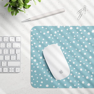 Blue Dalmatian Spots, Dalmatian Dots, Dotted Print Mouse Mat