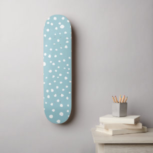 Blue Dalmatian Spots, Dalmatian Dots, Dotted Print Skateboard