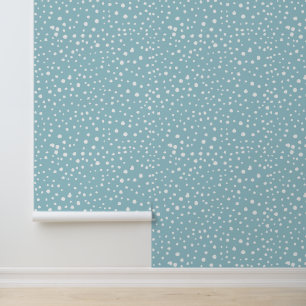 Blue Dalmatian Spots, Dalmatian Dots, Dotted Print Wallpaper