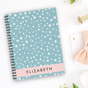 Blue Dalmatian Spots, Dalmatian Dots, Your Name Notebook