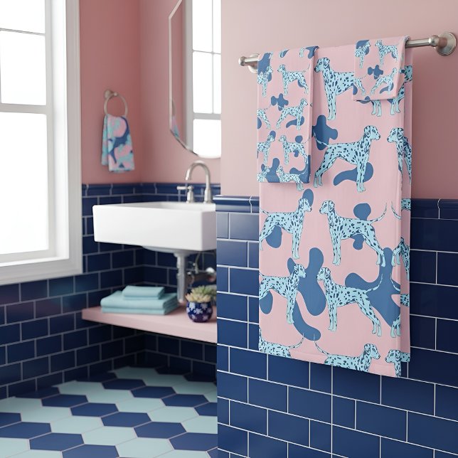 Blue Dalmatians Bath Towel Set (Creator Uploaded)