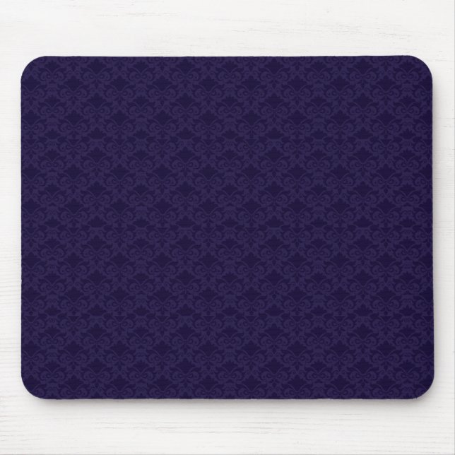 Blue Damask Bows Mouse Mat (Front)