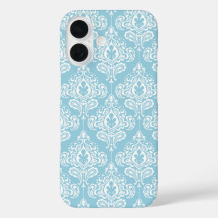 Blue Damask iPhone 16 Case