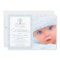 Blue Damask Cross Boy Photo Baptism
