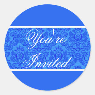 Blue Damask Envelope Seal