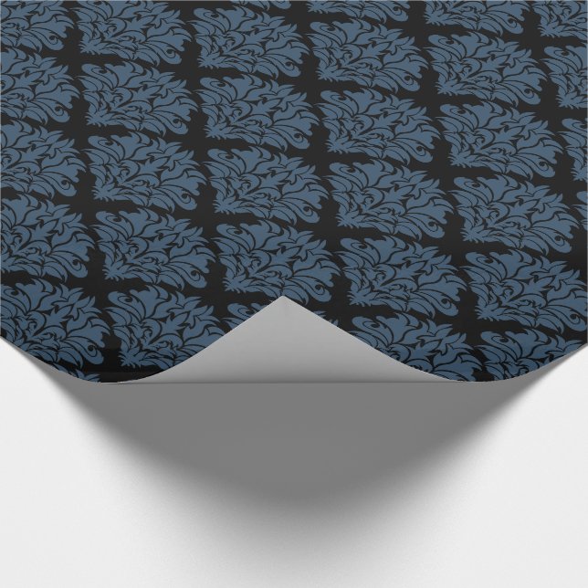 Blue Damask-Gift Wrapping Paper (Corner)