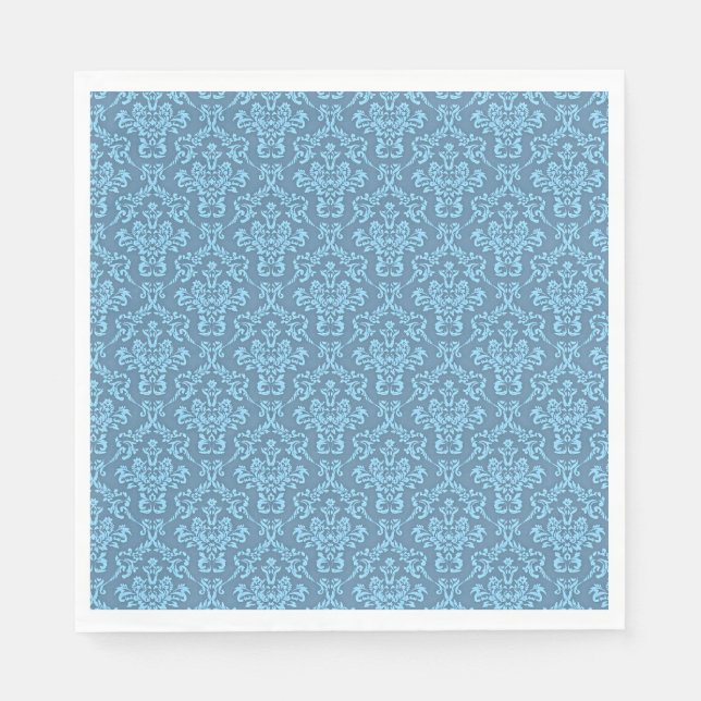 Blue Damask Pattern Napkin (Front)