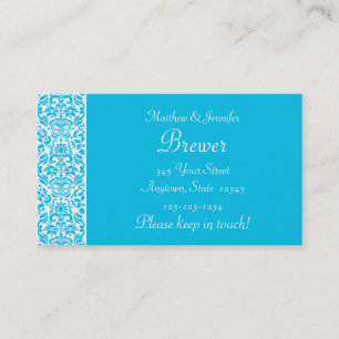 Blue Damask Personalised Change of Address Cards