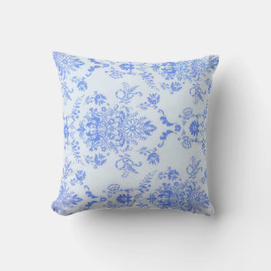 Blue Damask Pretty Print Cushion