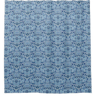 Blue Damask Shower Curtain