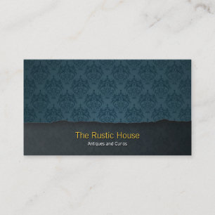 Blue Damask Tearaway Retail Business Card