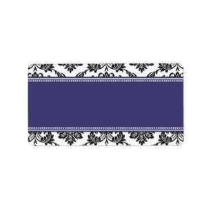 Blue Damask Wedding Address Labels