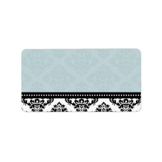 Blue Damask Wedding Address Labels