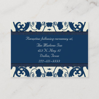 Blue damask Wedding enclosure cards