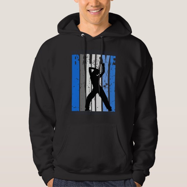 Blue Dance Team Dancing Dancer Believe Motivating  Hoodie (Front)